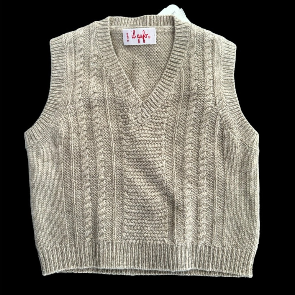 Il GUFO**Cashmere Blend Baby Boy Vest***Size 3 mo. $169